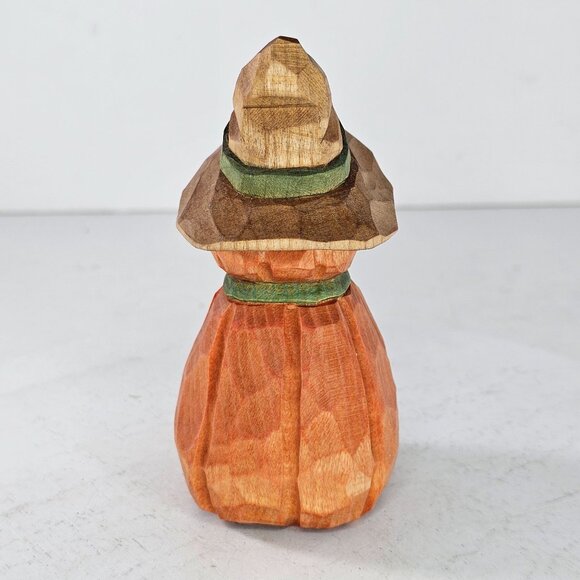 Mike Shipley Hand Carved Wood Pumpkin Scarecrow Folk Art Figure Halloween Fall - Picture 3 of 8